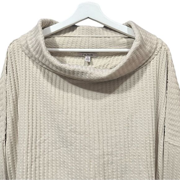 Free People Stone Cold Juicy Long Sleeve Waffle Cowl Neck Size  Medium - Picture 3 of 7